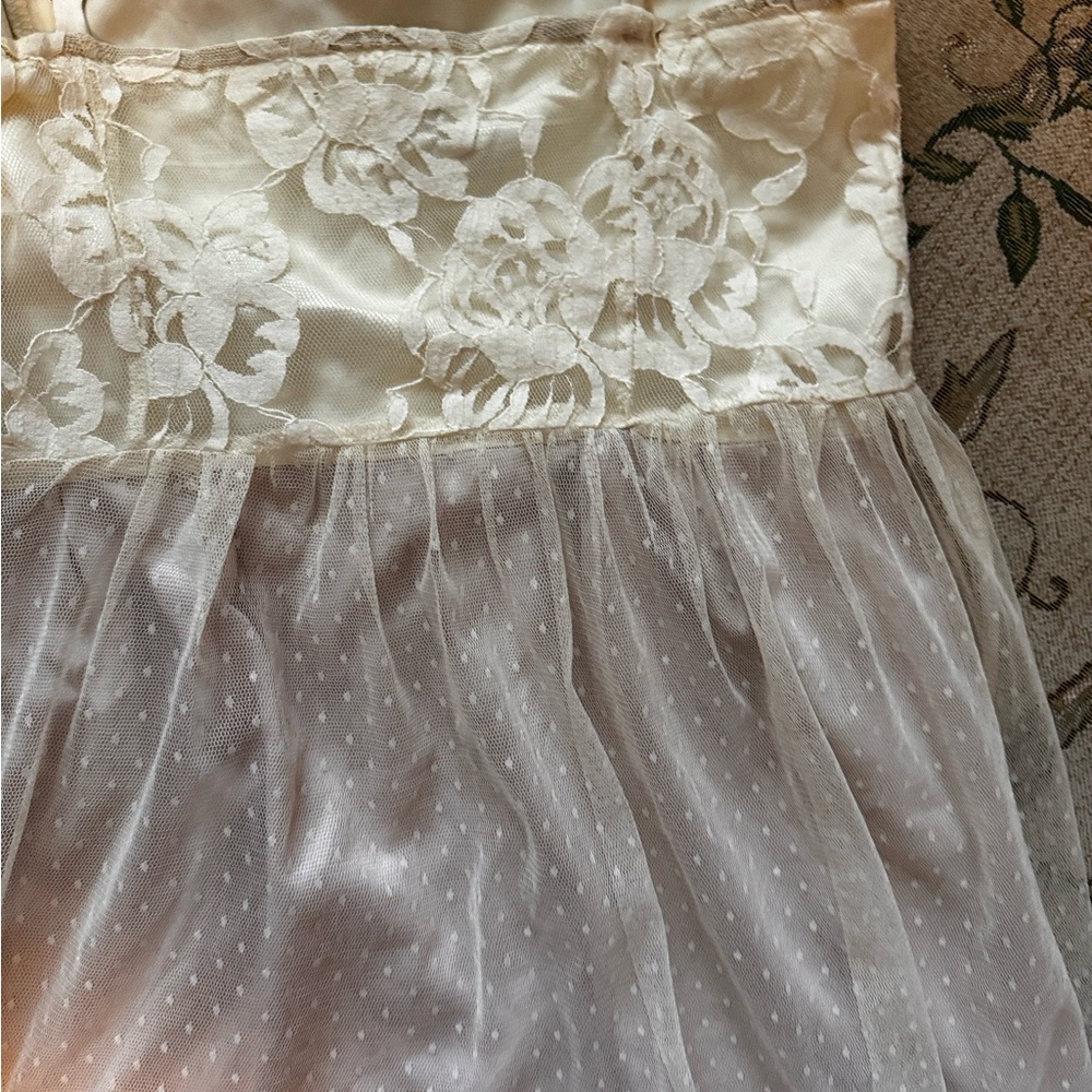 Elegant Cream Lace Kids Dress